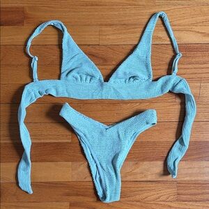 Monday Swimwear Portofino Top St. Lucia Bottom Sea Glass Crinkle Size P